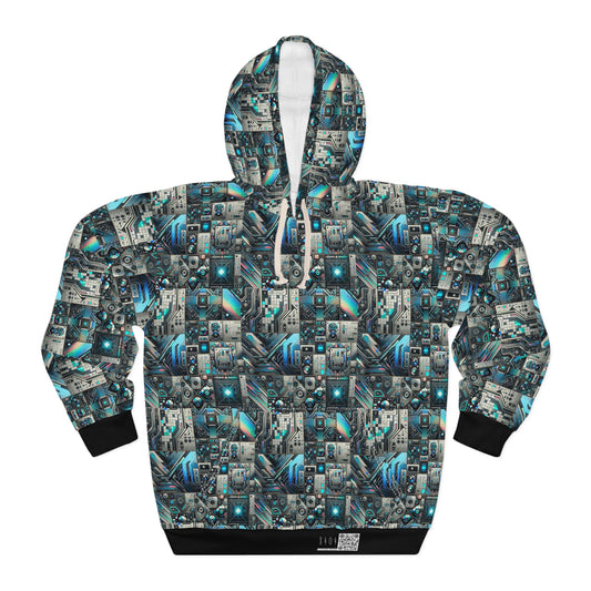 Tech-Infused Futurism Sleek Tech Edge Pullover Hoodie - 8404 Design-48