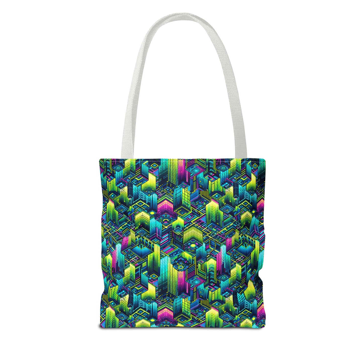 Tech-Infused Neon Tech-Forward Streetwear Tote Bag - 8404 Design-65