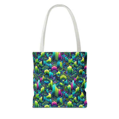 Tech-Infused Neon Tech-Forward Streetwear Tote Bag - 8404 Design-65