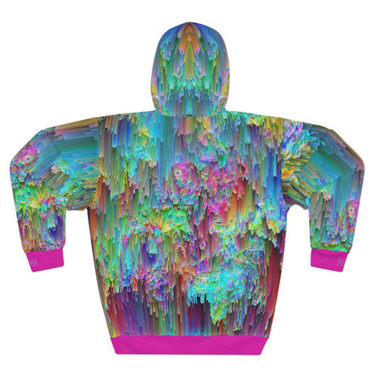 8404's Unisex Adult "trippy Rainfall in Magenta" Fashion Pullover Hoodie