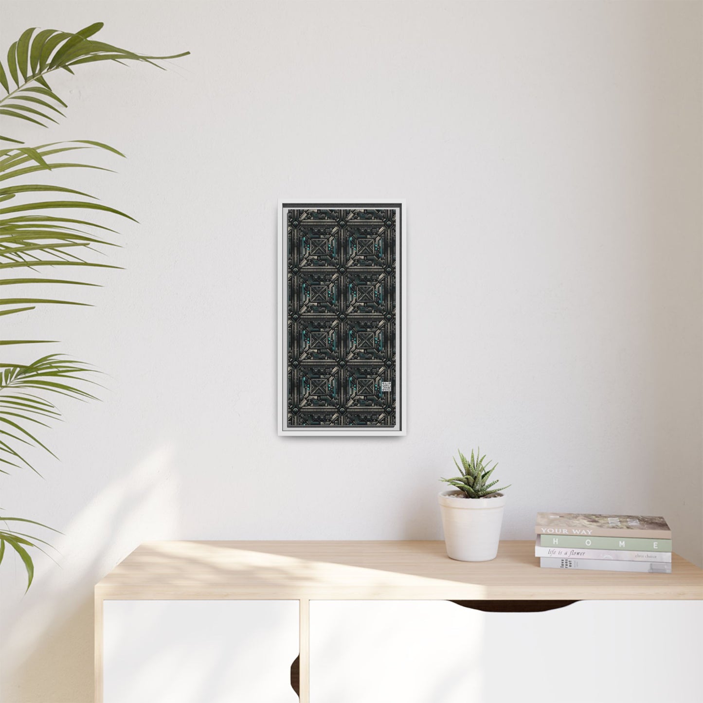 Tech Noir Futuristic Tech Aesthetic with a Dark Twist Matte Canvas, Framed (multi-color) - 8404 Design-59 B