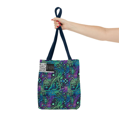 Tech-Infused Neon Tech-Forward Streetwear Tote Bag - 8404 Design-66