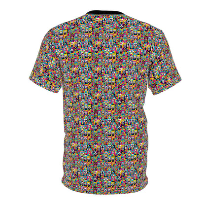 Neon Pop Playful Pop Culture Mashup Unisex Cut & Sew Tee - 8404 Design-60