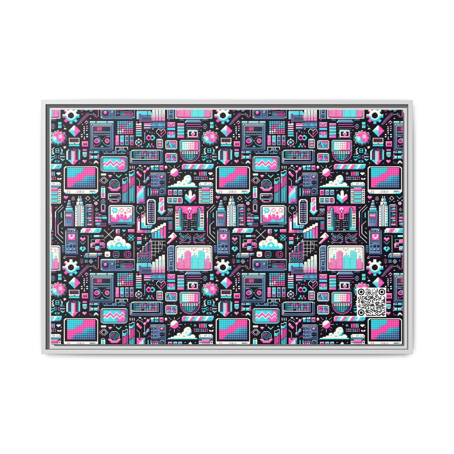 Digital Rebellion Youthful Streetwear with a Rebellious Digital Twist Matte Canvas, Framed (multi-color) - 8404 Design-71 A