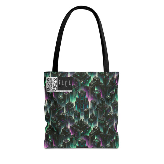 Tech Noir Aesthetics Tech-Forward Urban Dystopia Tote Bag - 8404 Design-44