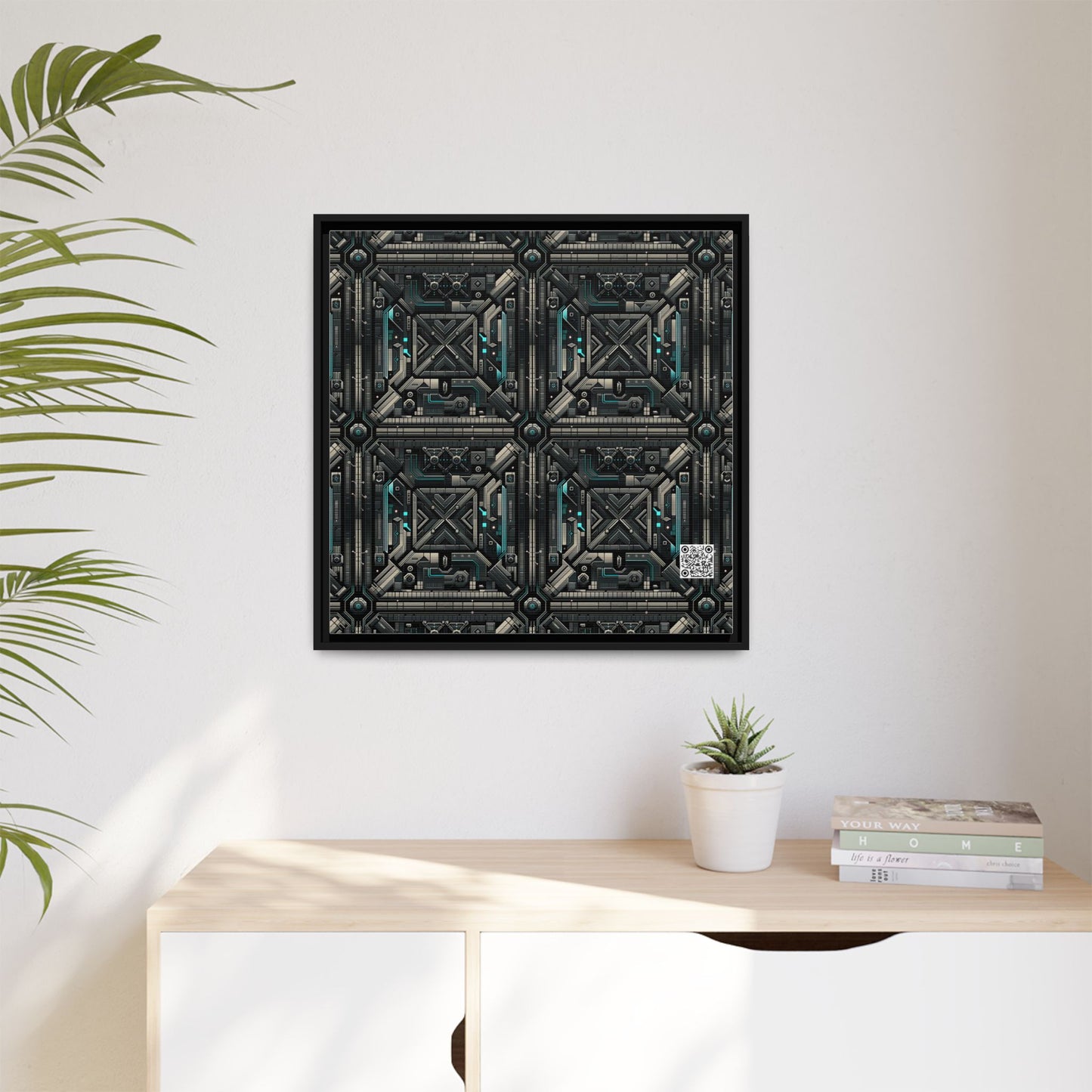 Tech Noir Futuristic Tech Aesthetic with a Dark Twist Matte Canvas, Framed (multi-color) - 8404 Design-59 A
