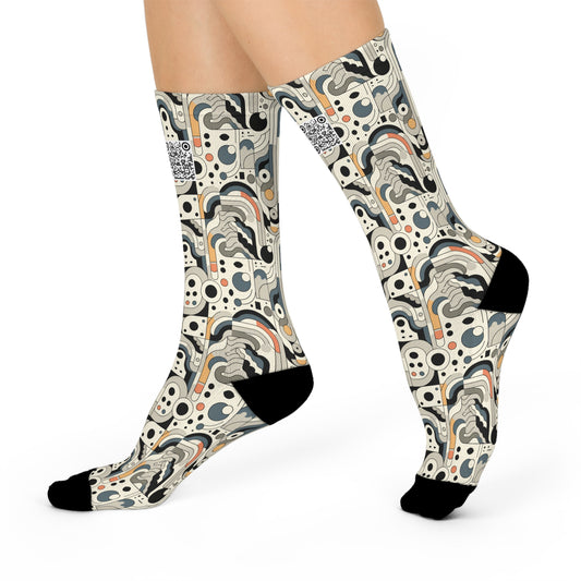 Modern Minimalism Minimalist Tech Cushioned Crew Socks - 8404 Design-60
