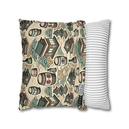 Cultural Artisanal Fusion Contemporary Cultural Elegance Spun Polyester Square Pillowcase - 8404 Design-68