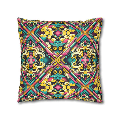 Neon Pop Art Revival Pop Culture Retro Faux Suede Square Pillowcase - 8404 Design-59