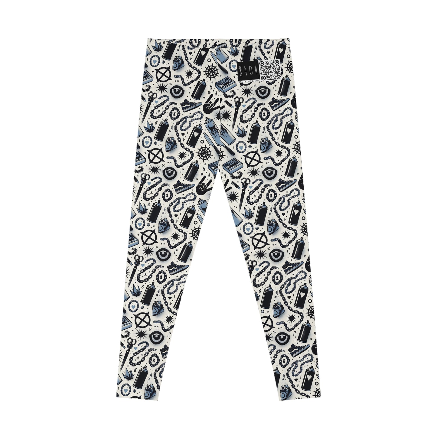 Cultural Rebellion Graphics Edgy and Rebellious With a Hint of Nostalgia Stretch Leggings - 8404 Design-57