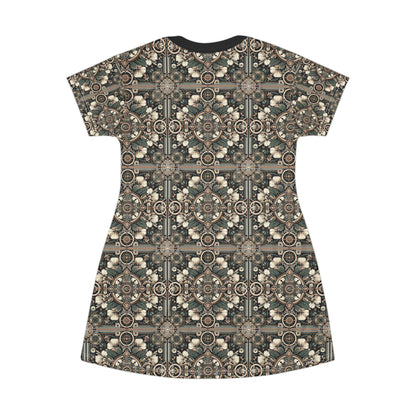 Cyber Garden Party Tech Garden Extravaganza T-Shirt Dress - 8404 Design-66
