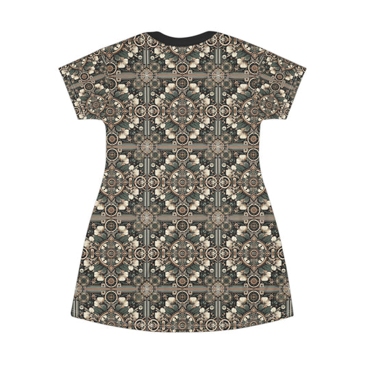Cyber Garden Party Tech Garden Extravaganza T-Shirt Dress - 8404 Design-66