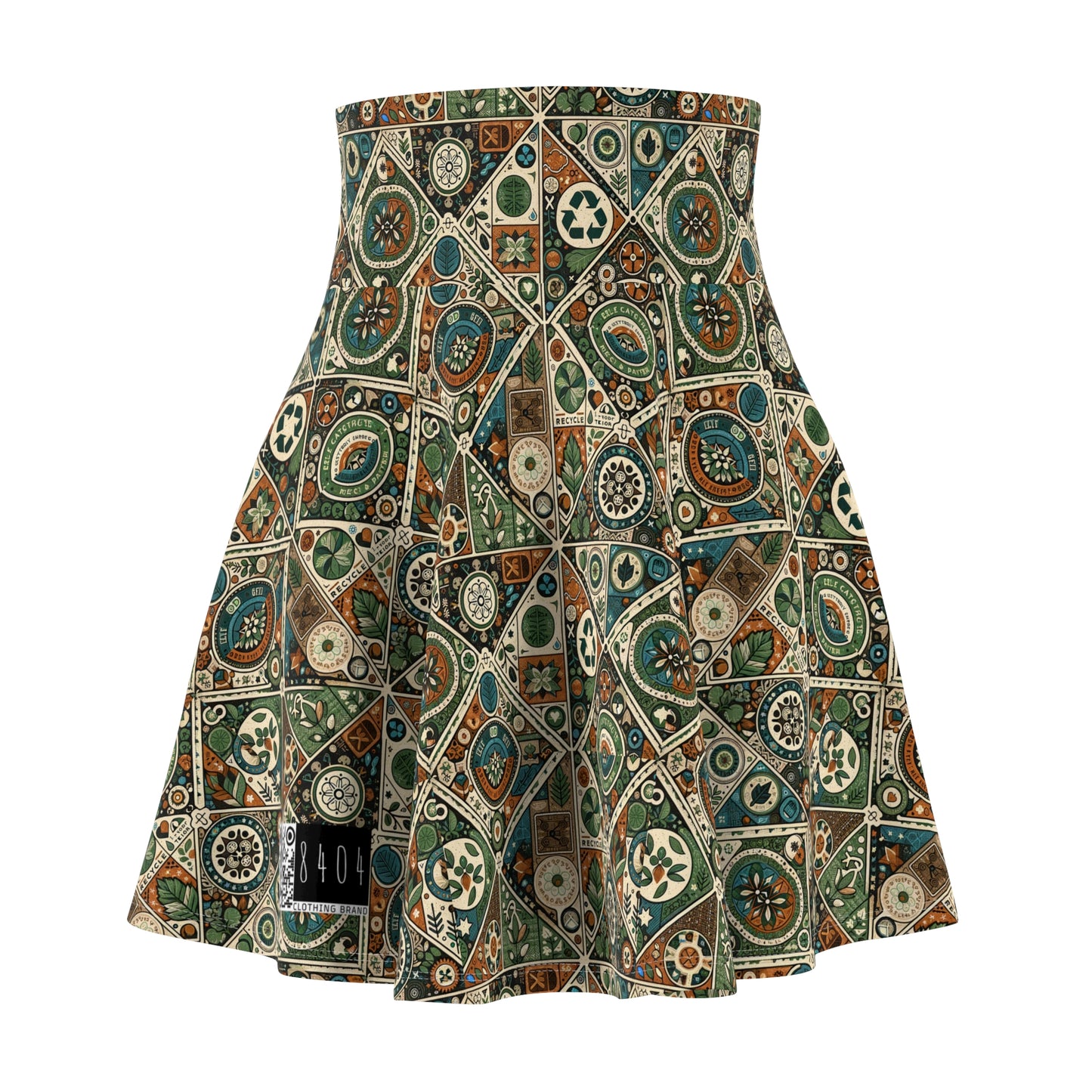 Sustainable Streetwear Sustainability-conscious Urban Style Women's Skater Skirt - 8404 Design-67