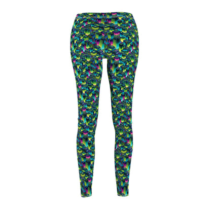 Tech-Infused Neon Tech-Forward Streetwear Women's Cut & Sew Casual Leggings - 8404 Design-65