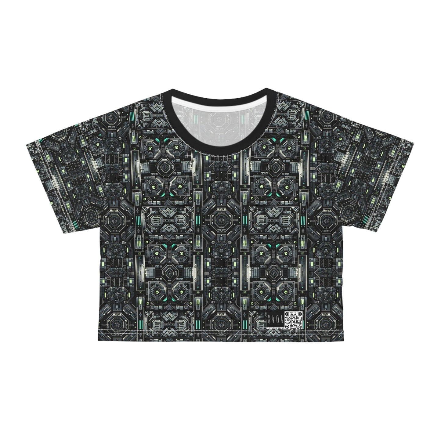 Tech Noir Tech-Forward Minimalism Crop Tee - 8404 Design-52