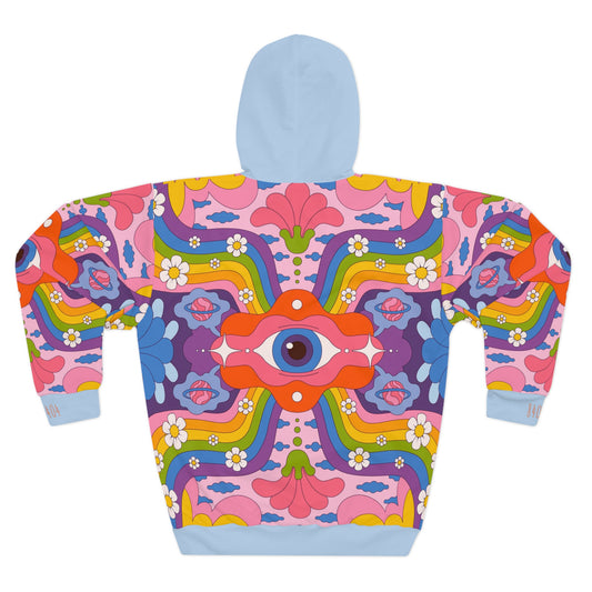 8404's Unisex Adult "the Eye of Trance in Baby Blue" Fashion Pullover Hoodie