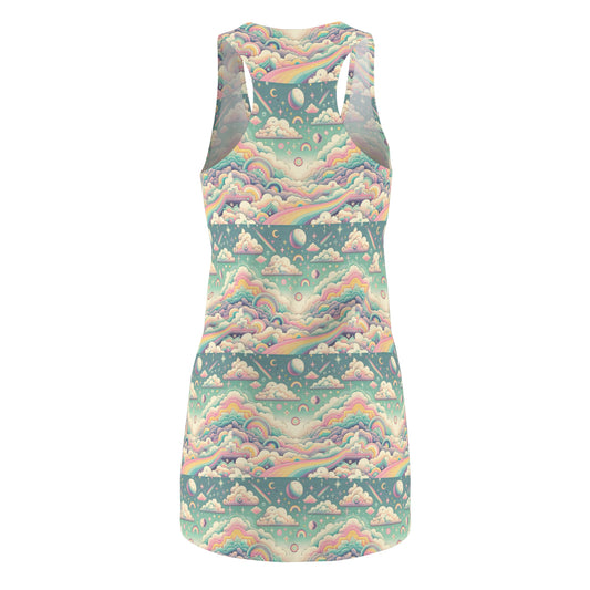 Digital Dreamland Whimsical and Nostalgic Streetwear With a Digital Twist Women's Cut & Sew Racerback Dress - 8404 Design-65
