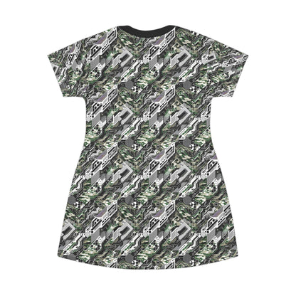 Tech Camo Fusion Tech-Forward Streetwear With a Futuristic Edge T-Shirt Dress - 8404 Design-46