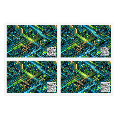 Tech-Infused Neon Tech-Forward Streetwear Sticker Sheets - 8404 Design-54