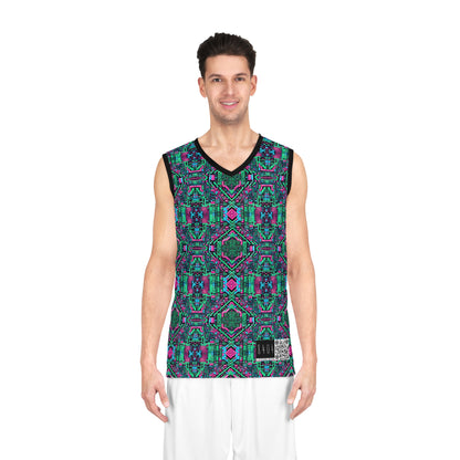 Digital Glitch Vibes Tech-Inspired Streetwear Basketball Jersey - 8404 Design-71