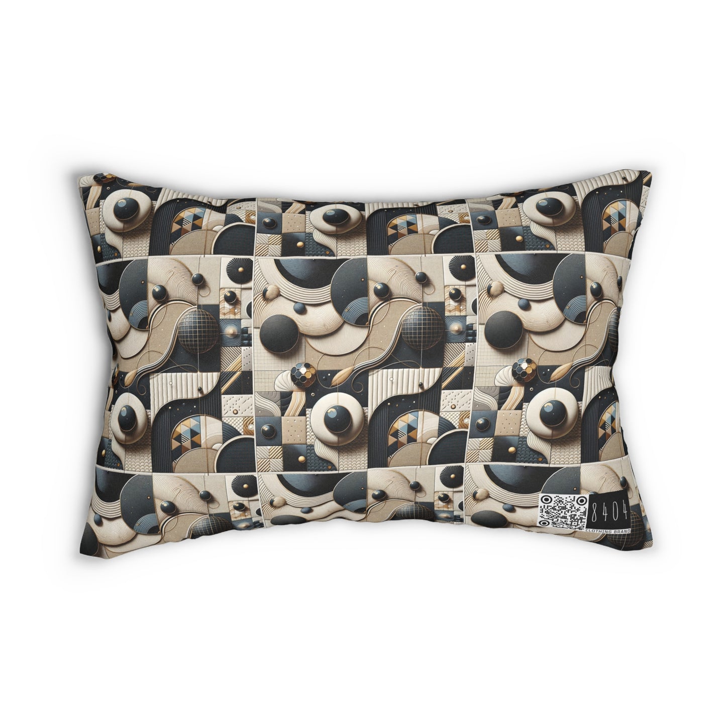 Tech-forward Luxe Streetwear Tech Luxe Fusion Spun Polyester Lumbar Pillow - 8404 Design-71 B