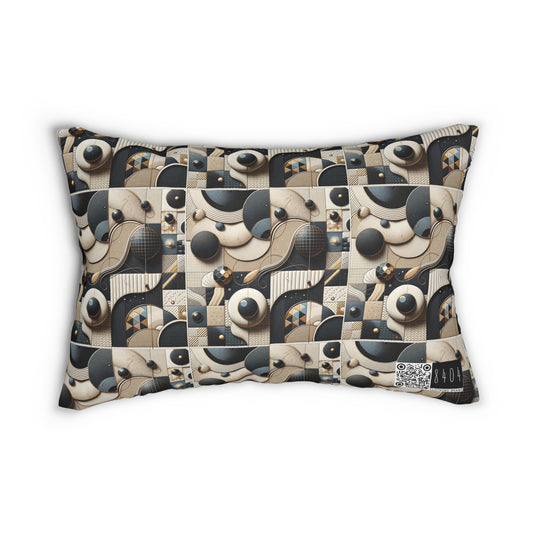 Tech-forward Luxe Streetwear Tech Luxe Fusion Spun Polyester Lumbar Pillow - 8404 Design-71 B