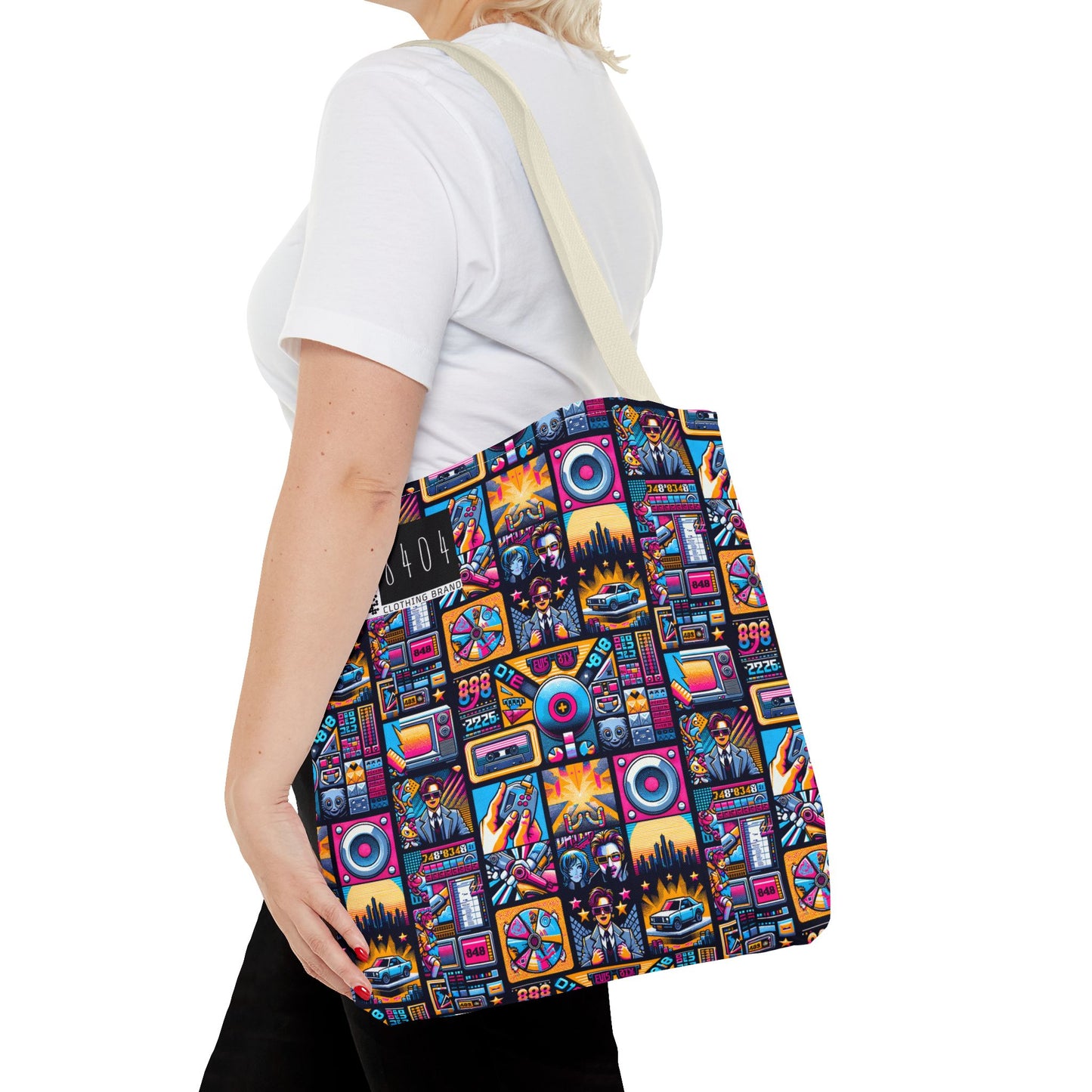 Digital Pop Culture Mashup Maximalist Pop Tote Bag - 8404 Design-52