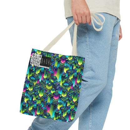 Tech-Infused Neon Tech-Forward Streetwear Tote Bag - 8404 Design-65
