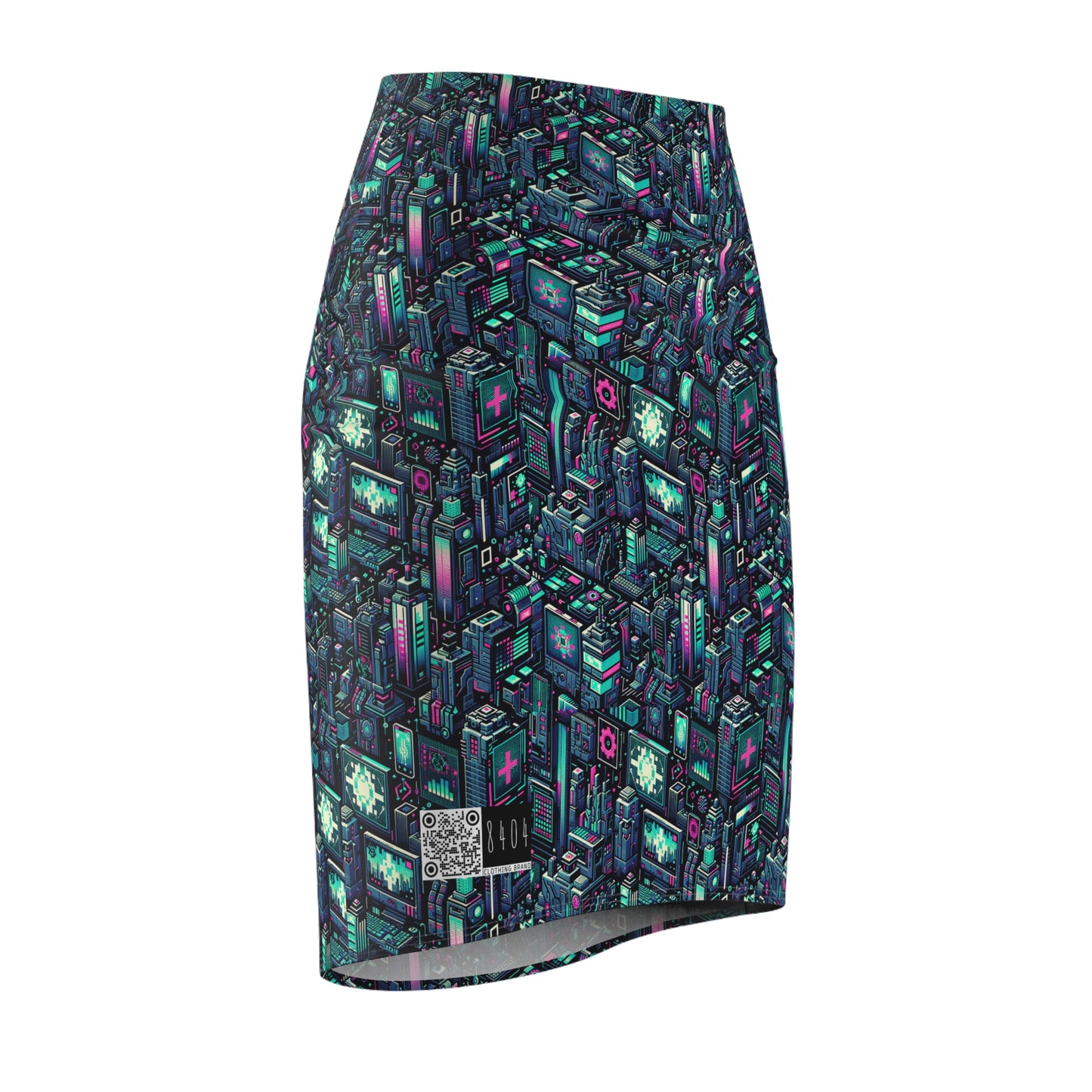 Digital Rebellion Tech-Inspired Streetwear Women's Pencil Skirt - 8404 Design-58