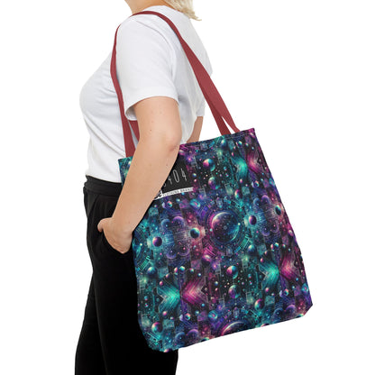 Galactic Hues Tech-Forward Cosmic Fusion Tote Bag - 8404 Design-59
