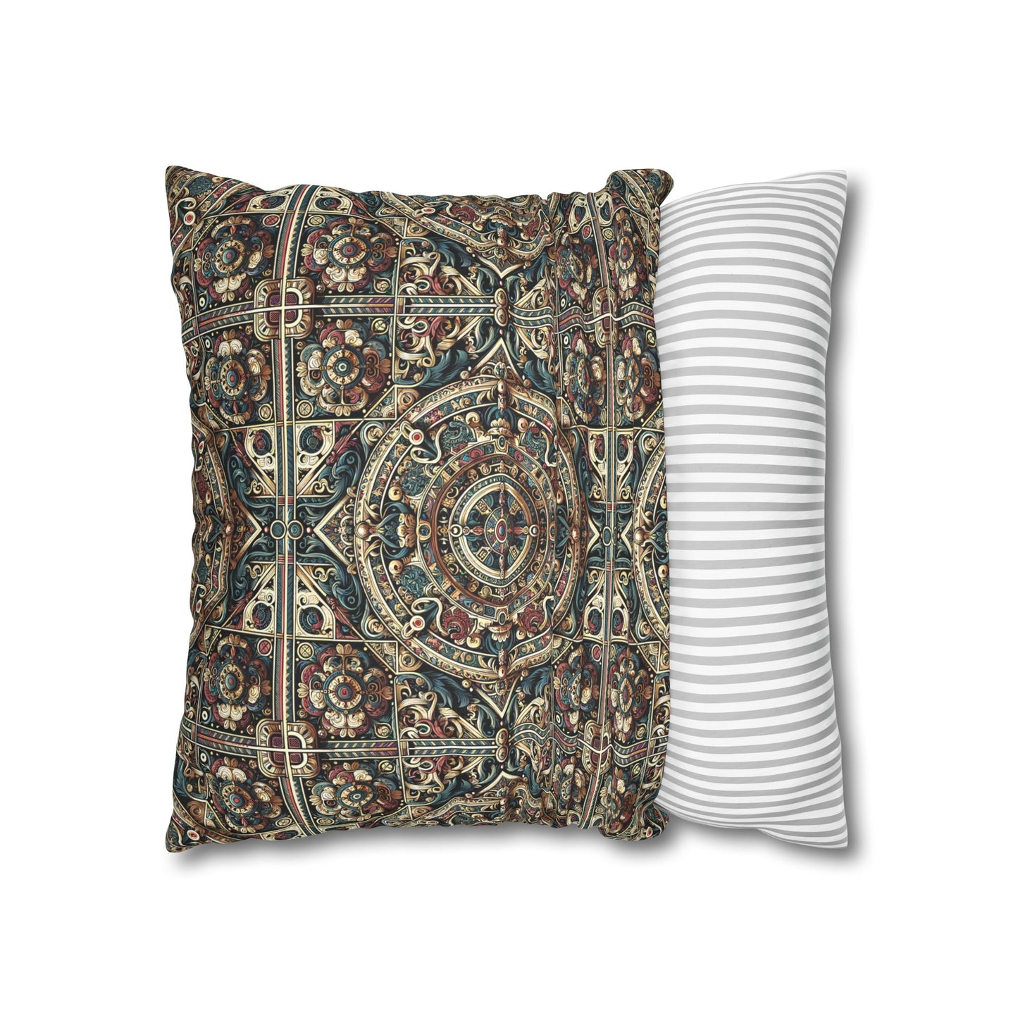 Urban Renaissance Historical Fusion With Street Edge Faux Suede Square Pillowcase - 8404 Design-57