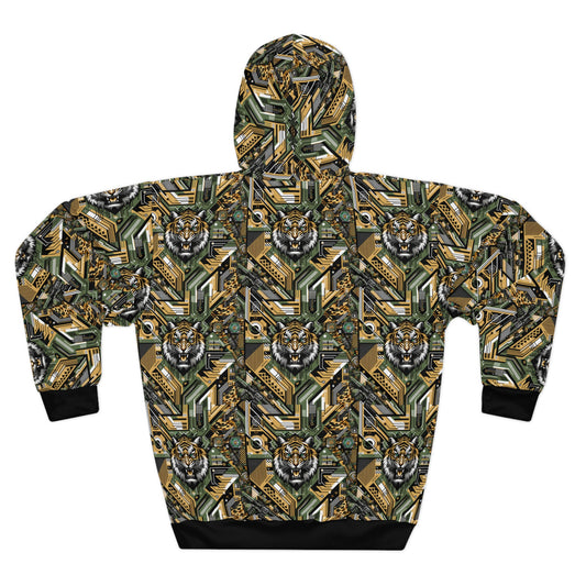 Neo-Camo Fusion Tech-Forward Streetwear Pullover Hoodie - 8404 Design-58