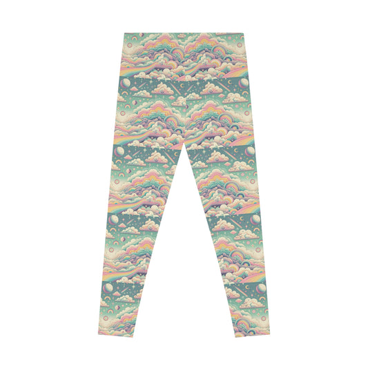 Digital Dreamland Whimsical and Nostalgic Streetwear With a Digital Twist Stretch Leggings - 8404 Design-65