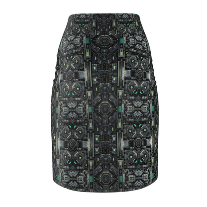 Tech Noir Tech-Forward Minimalism Women's Pencil Skirt - 8404 Design-52