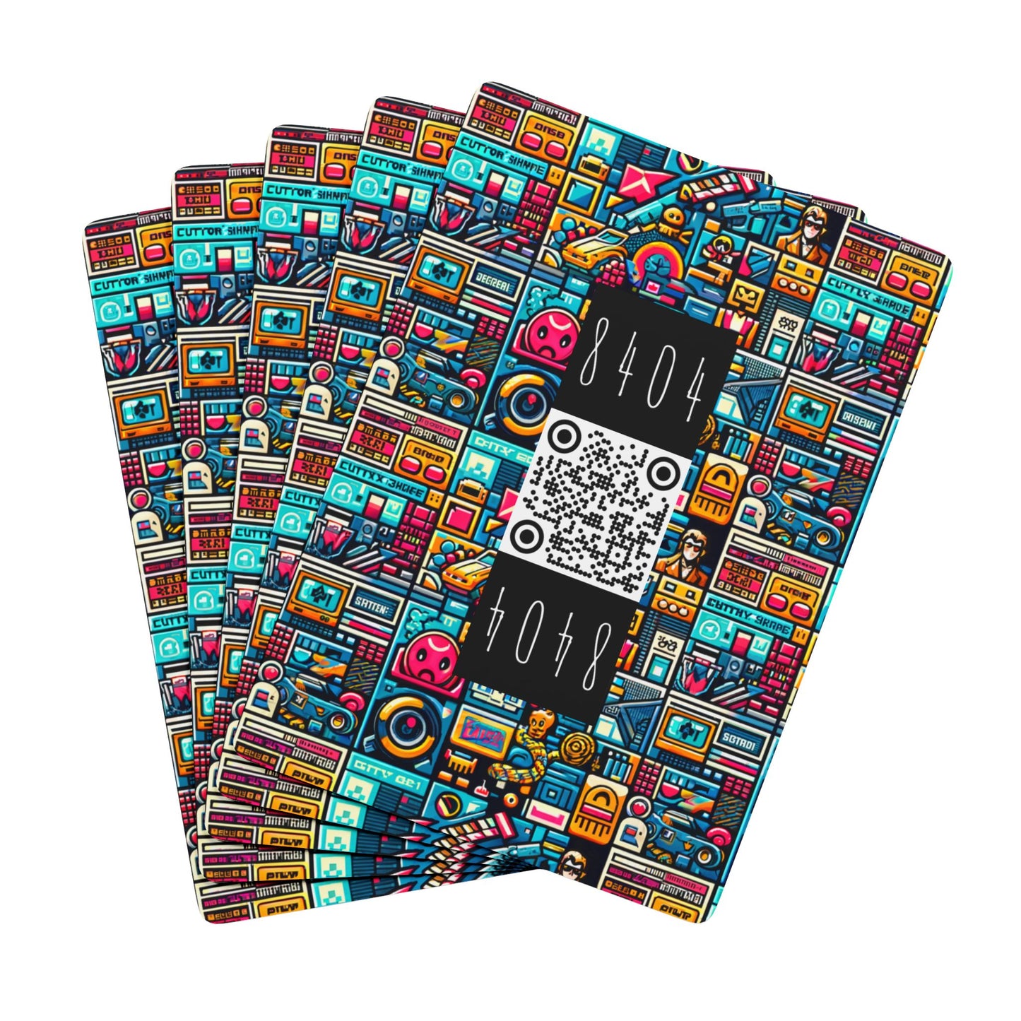Digital Pop Culture Mashup Maximalist Pop Poker Playing Cards - 8404 Design-47 B