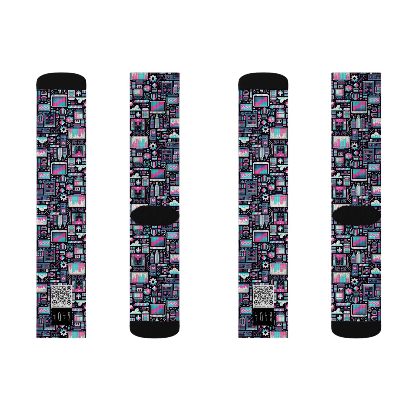 Digital Rebellion Youthful Streetwear with a Rebellious Digital Twist Sublimation Socks - 8404 Design-71