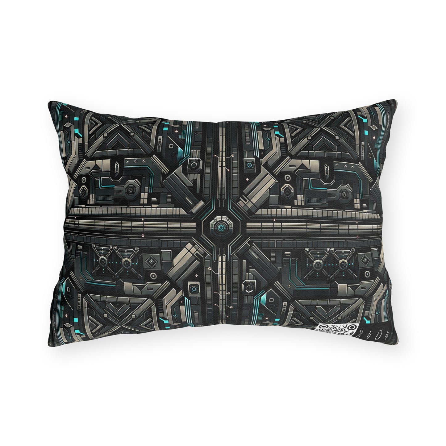 Tech Noir Futuristic Tech Aesthetic with a Dark Twist Outdoor Pillow - 8404 Design-59