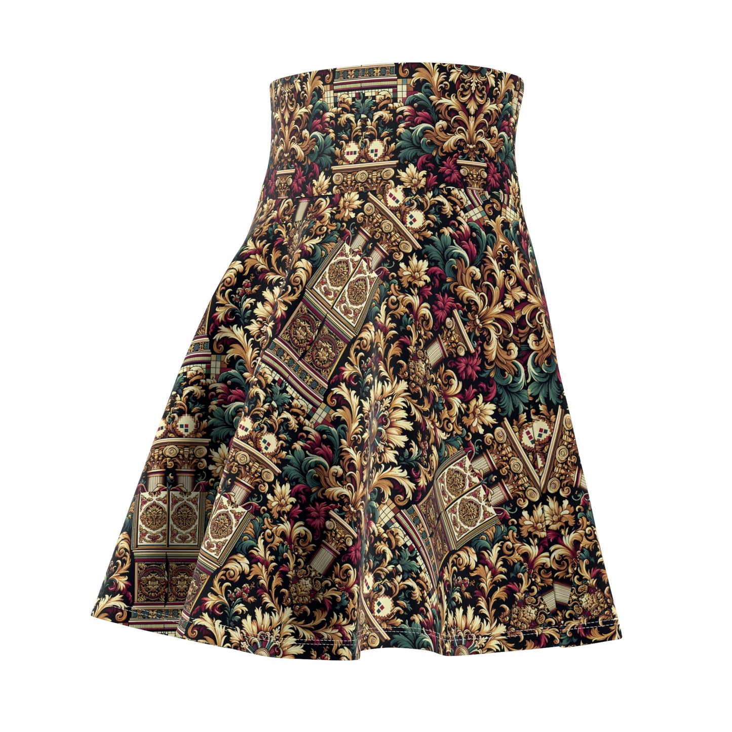 Digital Renaissance Modern Baroque Fusion Women's Skater Skirt - 8404 Design-57