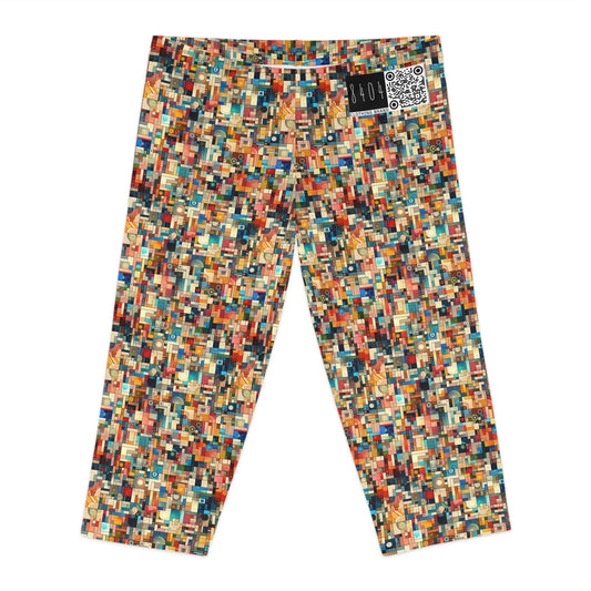 Digital Artistic Expression Artistic Streetwear Women's Capri Leggings - 8404 Design-46