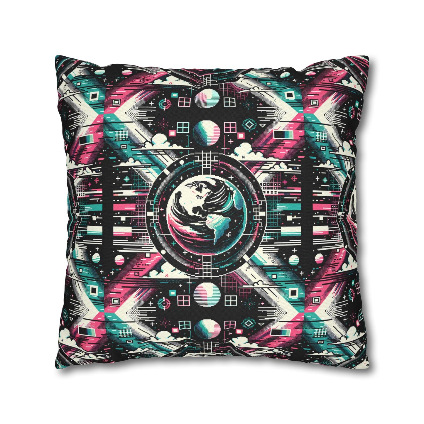 Digital Artistry Digital-native Streetwear Spun Polyester Square Pillowcase - 8404 Design-62