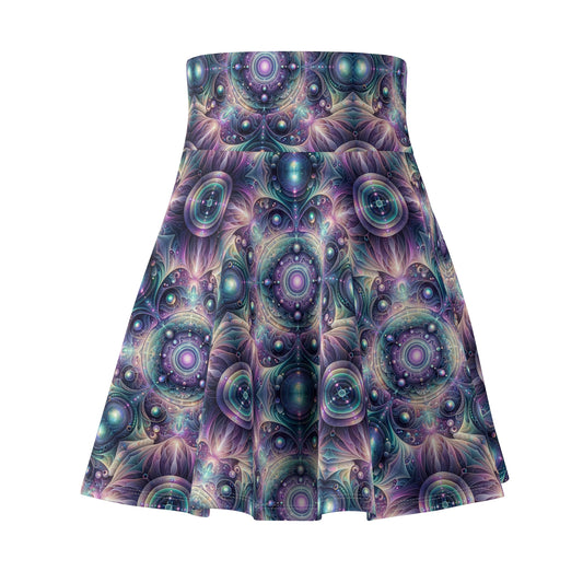 Iridescent Tech Fusion Tech-Forward Streetwear Women's Skater Skirt - 8404 Design-61