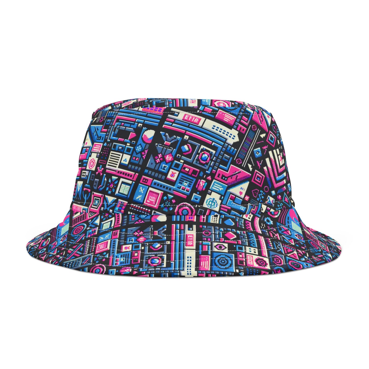 Digital Rebellion Youthful Streetwear with a Rebellious Digital Twist Bucket Hat - 8404 Design-65