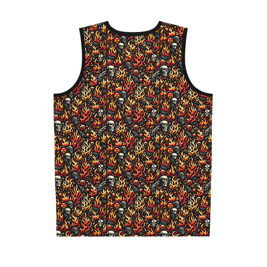 Flame Graphics Maximalist Streetwear Basketball Jersey - 8404 Design-76