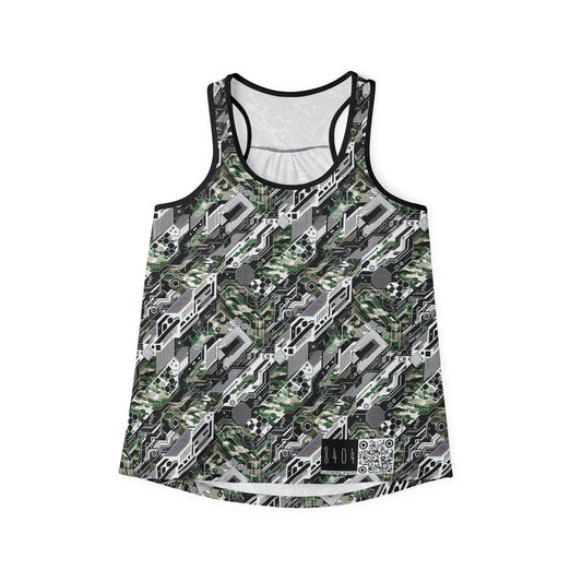 Tech Camo Fusion Tech-Forward Streetwear With a Futuristic Edge Women's Tank Top - 8404 Design-46