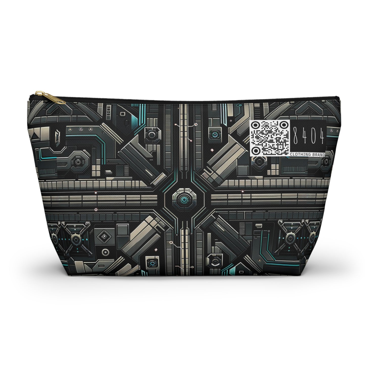 Tech Noir Futuristic Tech Aesthetic with a Dark Twist Accessory Pouch W T-bottom - 8404 Design-59