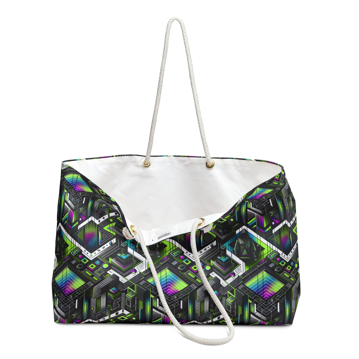 Retro Futurism Graphics Tech-Forward Streetwear Weekender Bag - 8404 Design-52