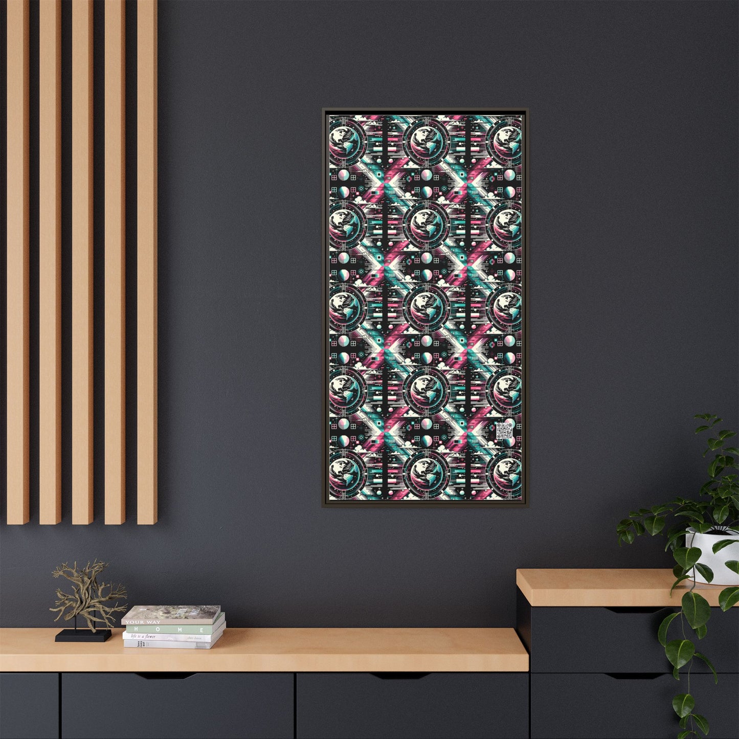 Digital Artistry Digital-native Streetwear Matte Canvas, Framed (multi-color) - 8404 Design-62 B