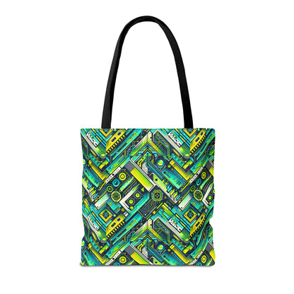 Tech-Infused Neon Tech-Forward Streetwear Tote Bag - 8404 Design-52