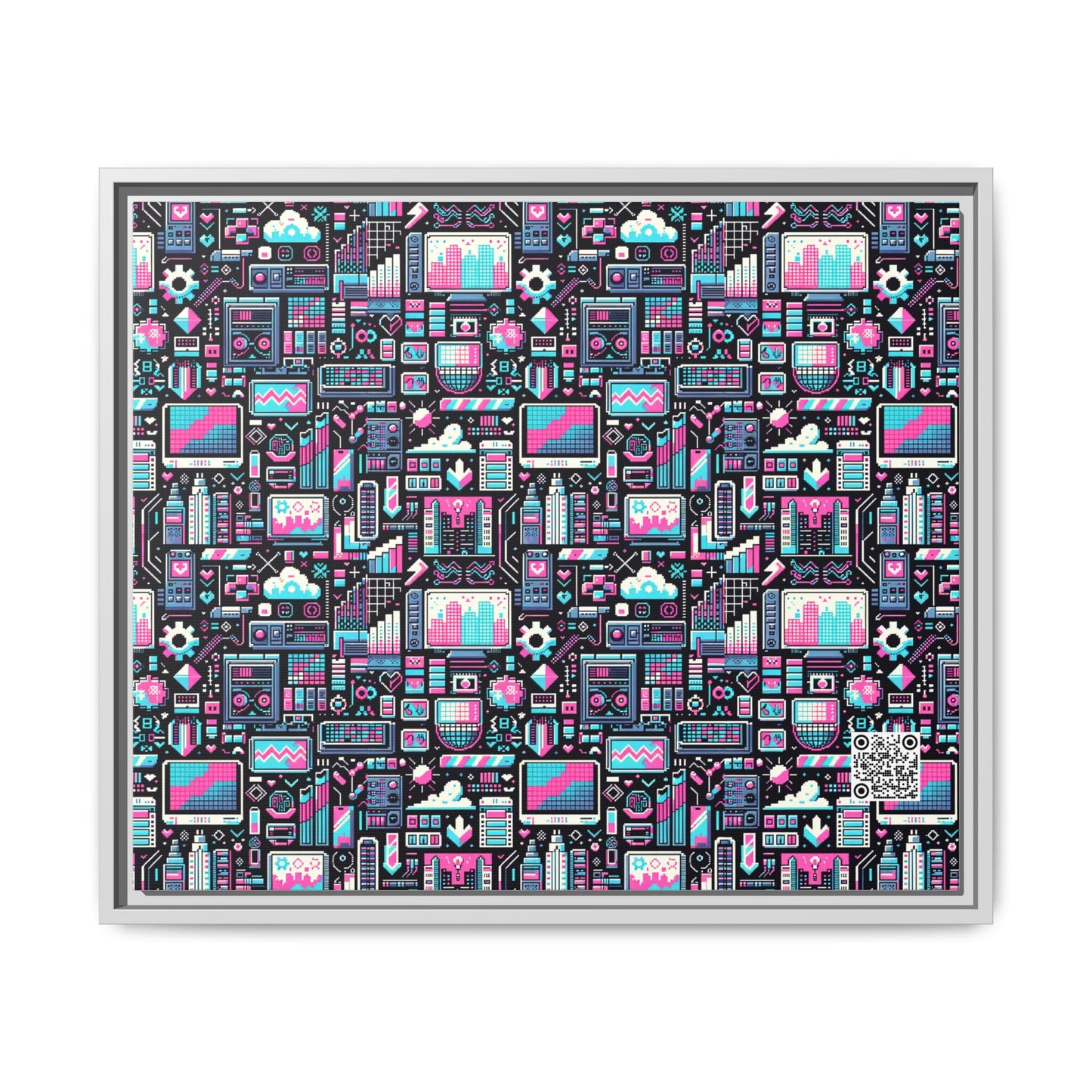 Digital Rebellion Youthful Streetwear with a Rebellious Digital Twist Matte Canvas, Framed (multi-color) - 8404 Design-71 B