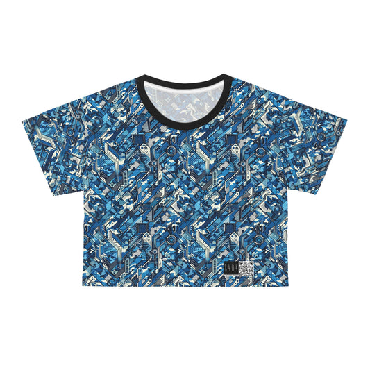 Tech Urban Camo Tech-Forward Streetwear With a Futuristic Military Edge Crop Tee - 8404 Design-39